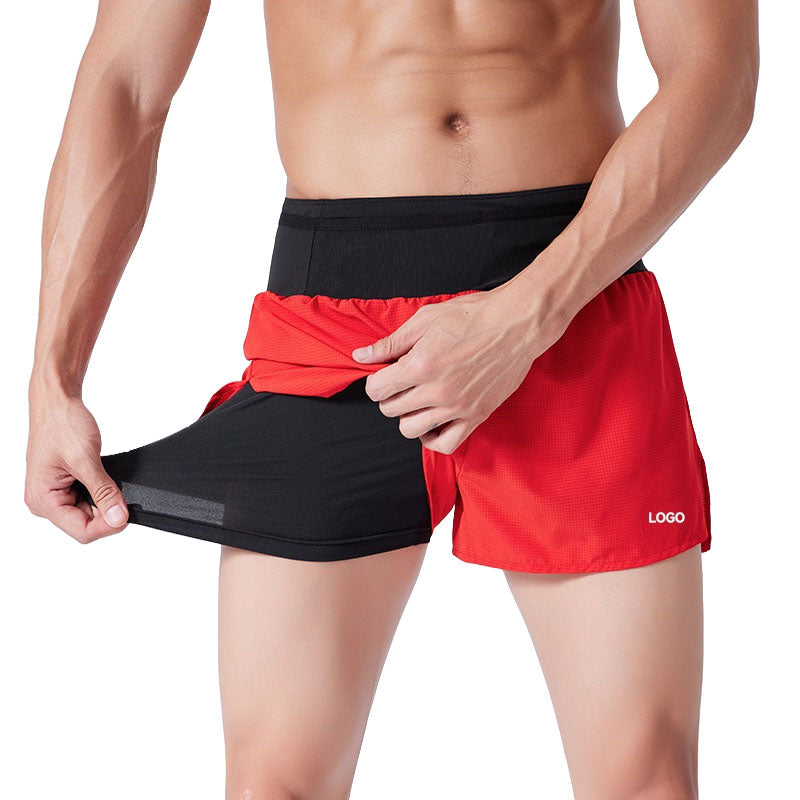 Custom Mens Running Shorts with Liner and Multi-Pocket Waistband