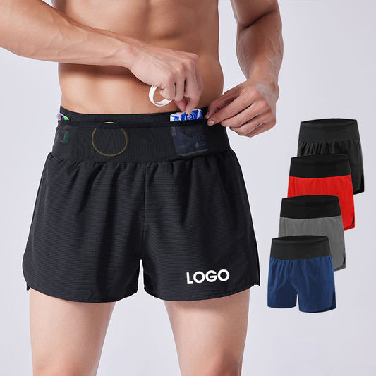 Custom Mens Running Shorts with Liner and Multi-Pocket Waistband