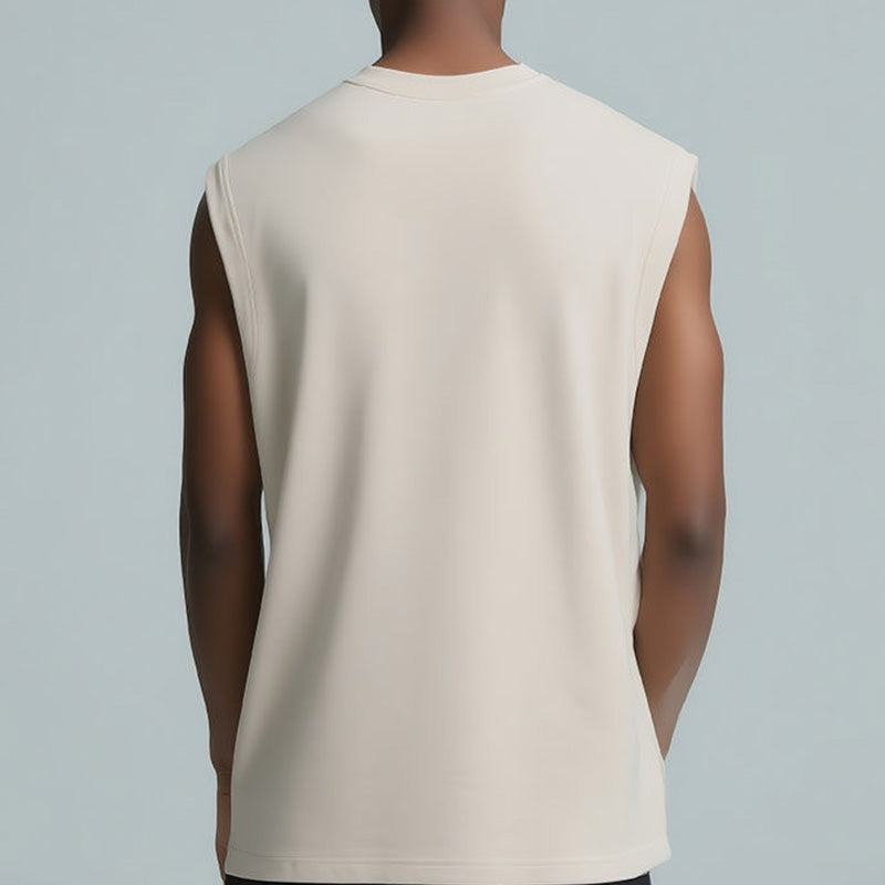 160gsm Poly-Cotton Custom Men’s Running Singlet | Multi-Logo Placement OEM