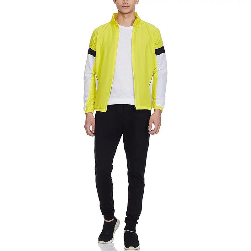 Custom Mens Running Winter Jacket with High-Visibility Colorblock Design