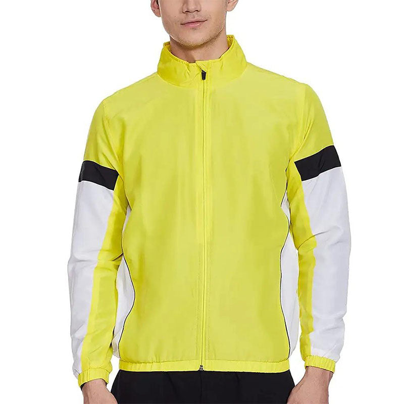 Custom Mens Running Winter Jacket with High-Visibility Colorblock Design
