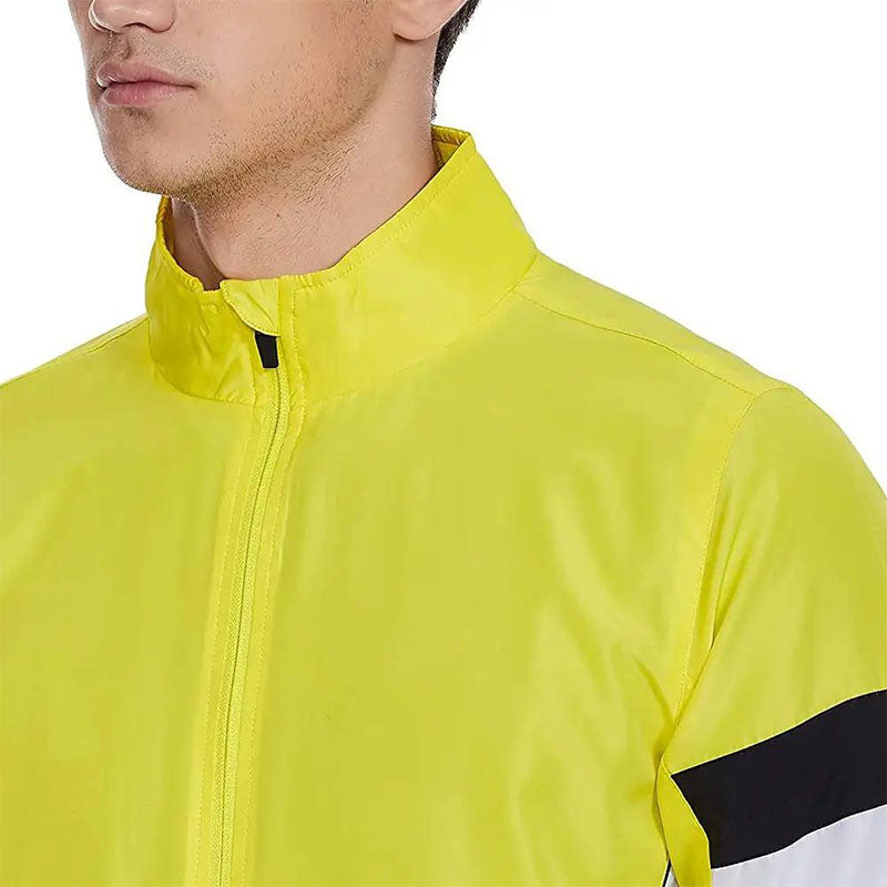Custom Mens Running Winter Jacket with High-Visibility Colorblock Design