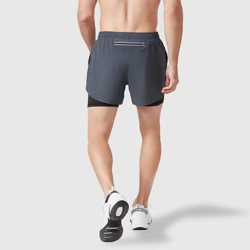 Custom Men's Shorts for Running with 2-in-1 Liner and Zipper Pocket