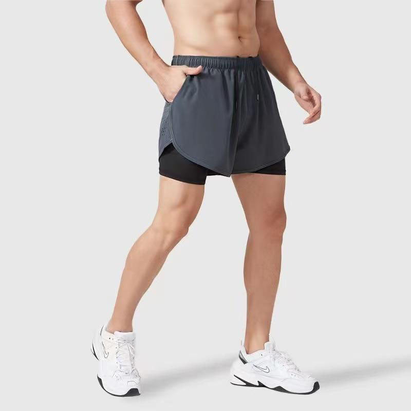 Custom Men's Shorts for Running with 2-in-1 Liner and Zipper Pocket