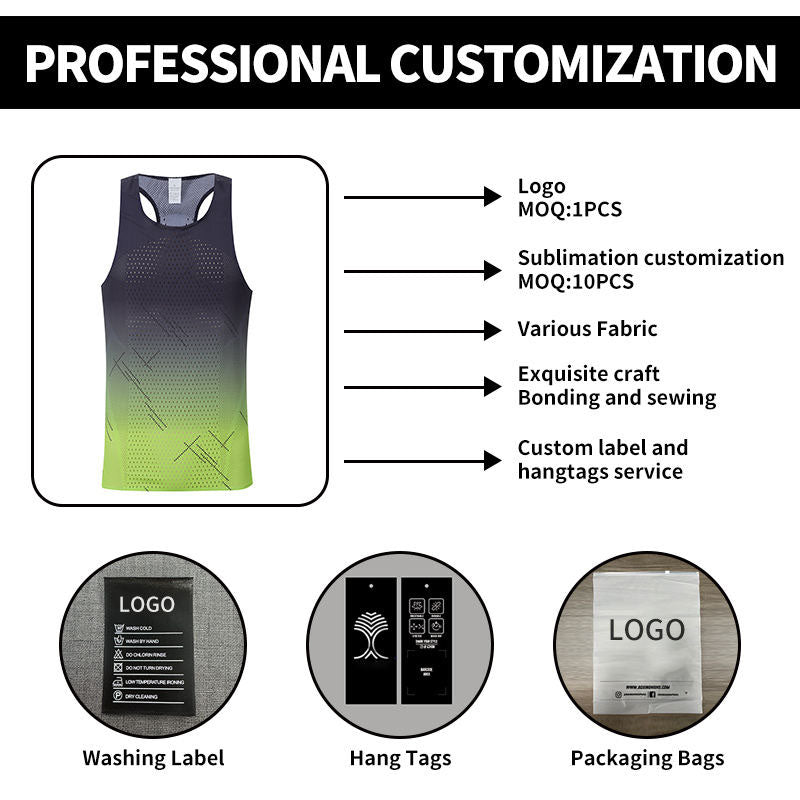 Custom Men's Singlet Running Top with Allover Laser-Cut Ventilation