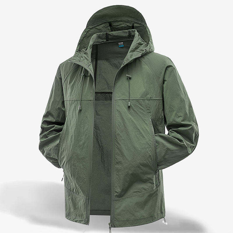 Custom UPF 50 Running Jacket for Men – Unisex Longline Hooded Style