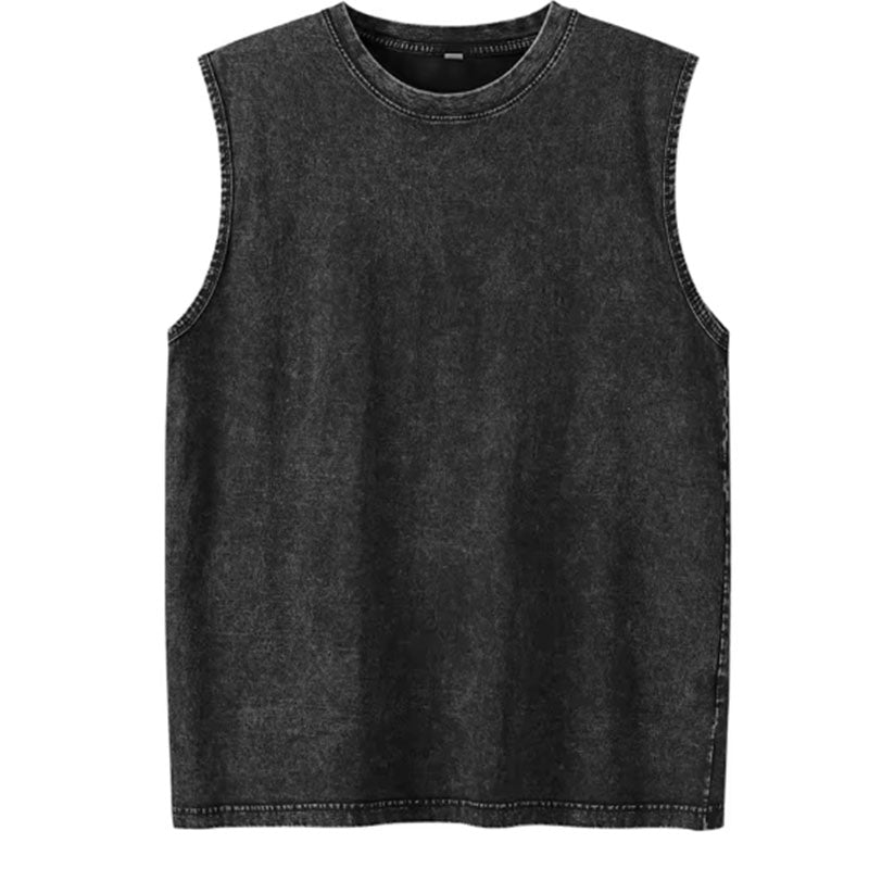 Custom Men’s Washed Running Tank Tops – 100g Cotton OEM