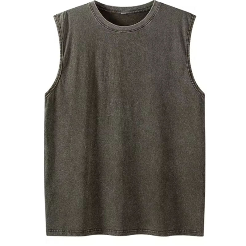 Custom Men’s Washed Running Tank Tops – 100g Cotton OEM