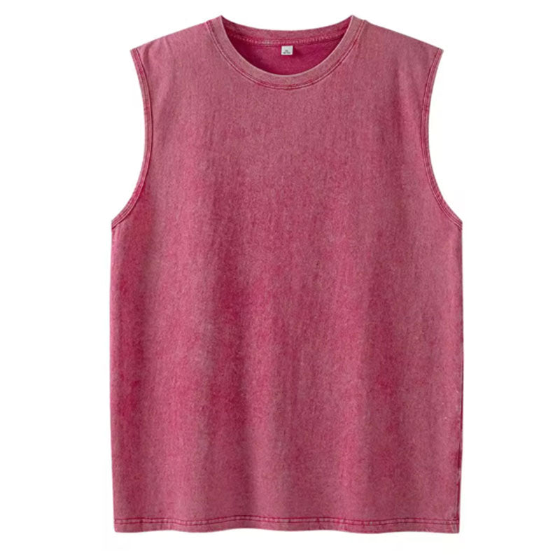 Custom Men’s Washed Running Tank Tops – 100g Cotton OEM