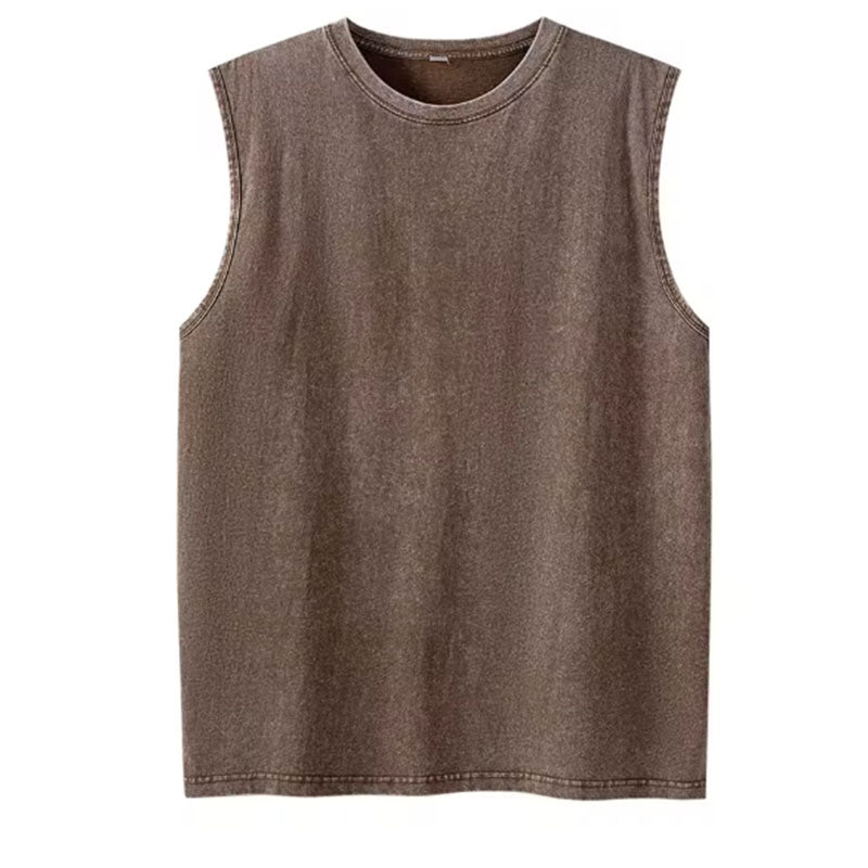 Custom Men’s Washed Running Tank Tops – 100g Cotton OEM