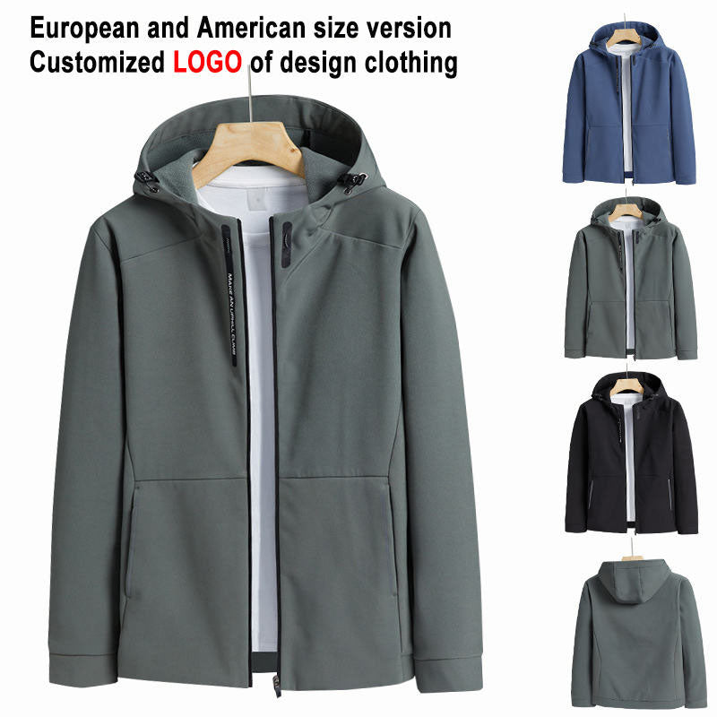 Custom Men's Waterproof Running Jacket with Vertical Chest Pocket