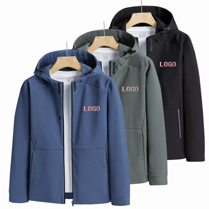 Custom Men's Waterproof Running Jacket with Vertical Chest Pocket