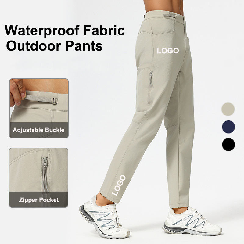Custom Men’s Waterproof Softshell Running Pants with Zip Pockets