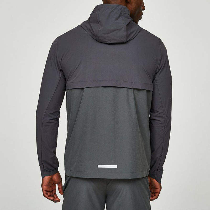 Custom Men's Windproof Winter Running Jacket with Color-Block Panels