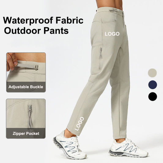 Custom Men's Winter Running Pants in Stretch Softshell with Zip Pockets