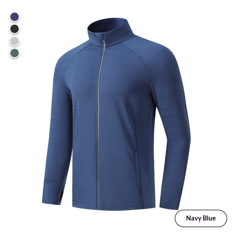 Custom Running Jacket Mens Winter with Stand Collar and Thumbhole Cuffs