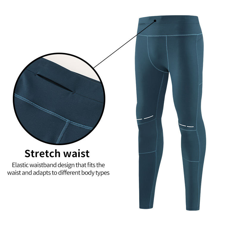 Custom Running Leggings for Men with Reflective Details, OEM Tights