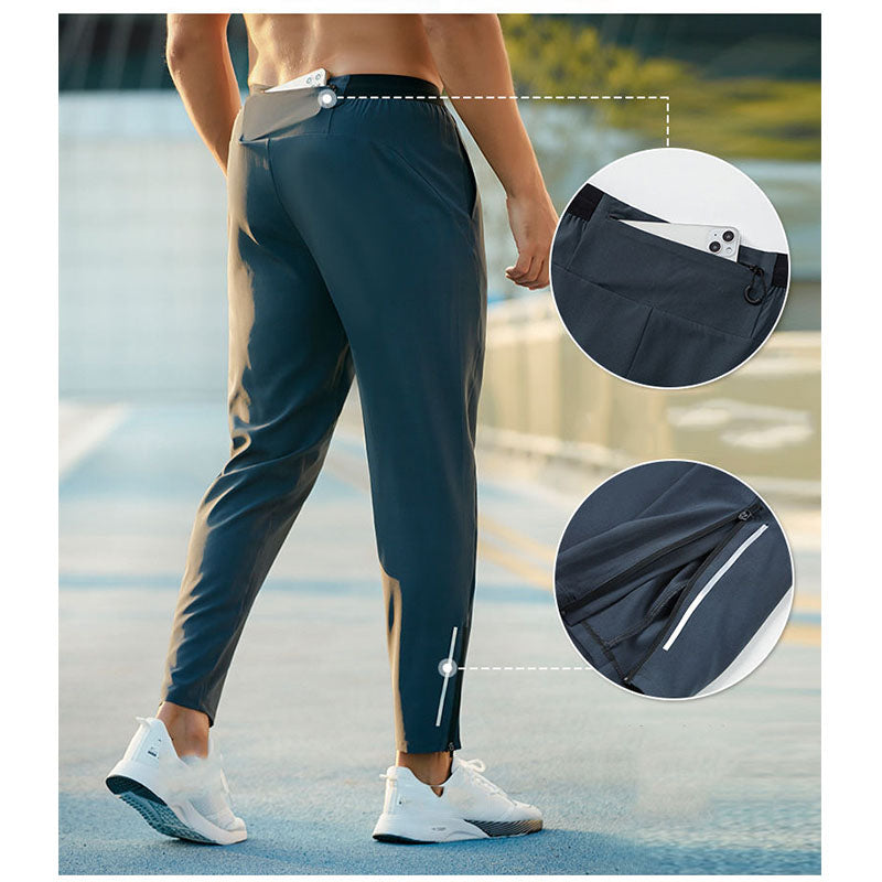Custom Running Pants for Men with Back Zip Pocket & Ankle Zips