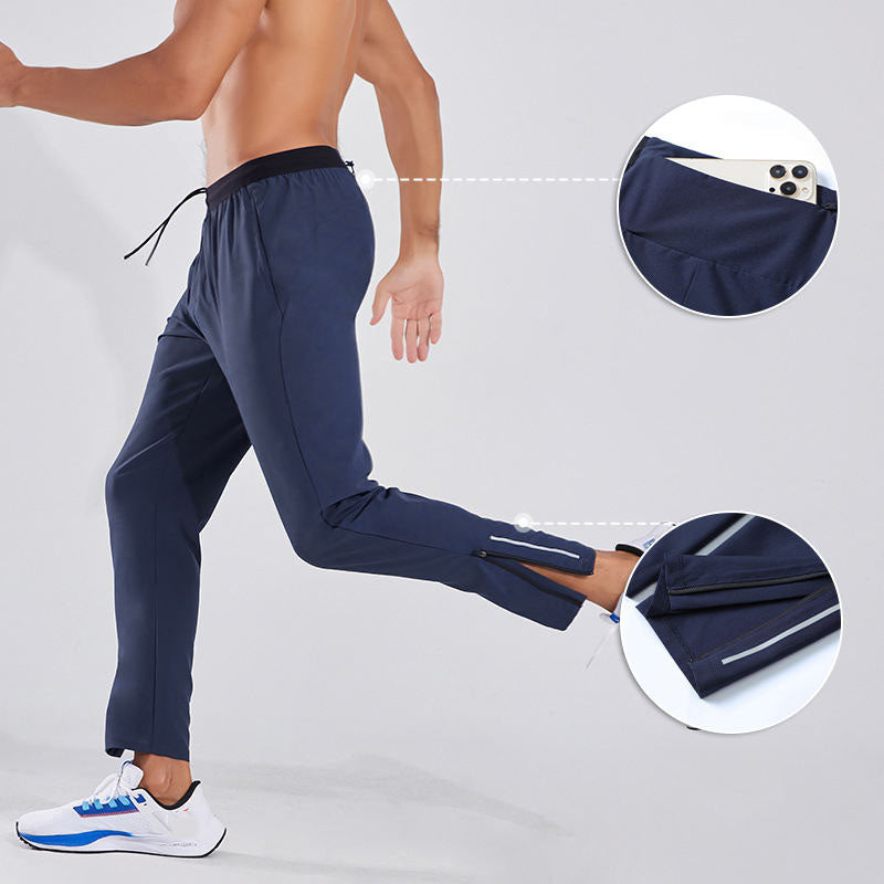 Custom Running Pants for Men with Back Zip Pocket & Ankle Zips