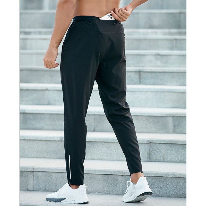 Custom Running Pants for Men with Back Zip Pocket & Ankle Zips