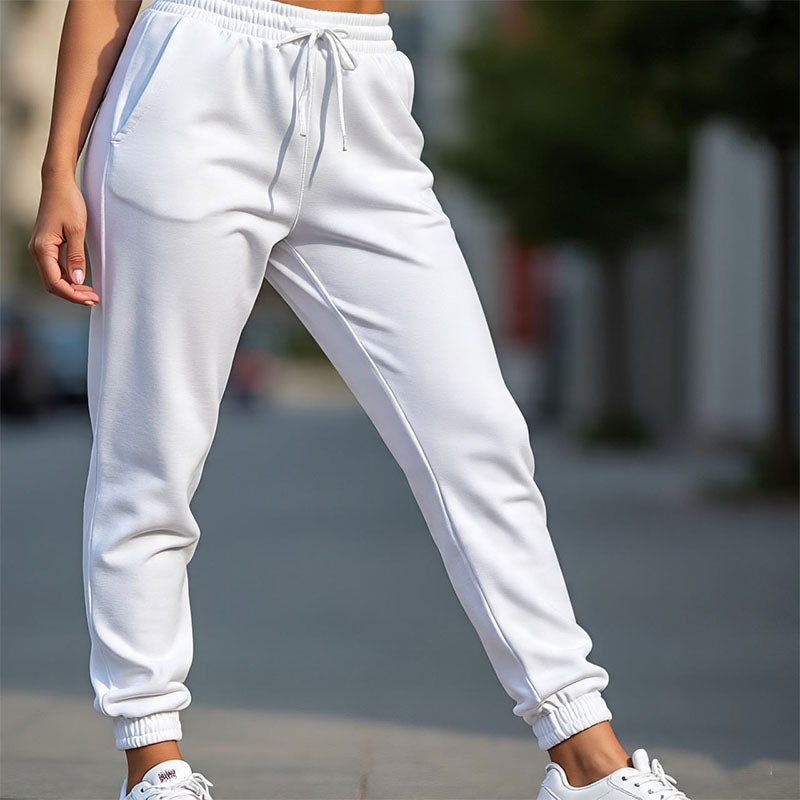Custom Running Pants Ladies High-Waist Fleece Joggers