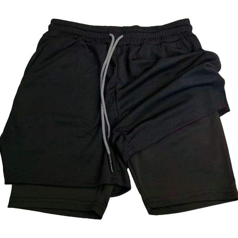 Custom Running Shorts with Compression Shorts and Side Pockets