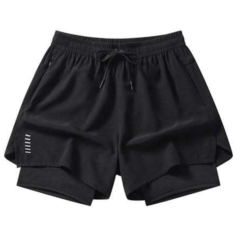 Custom Running Shorts with Compression Shorts and Side Pockets