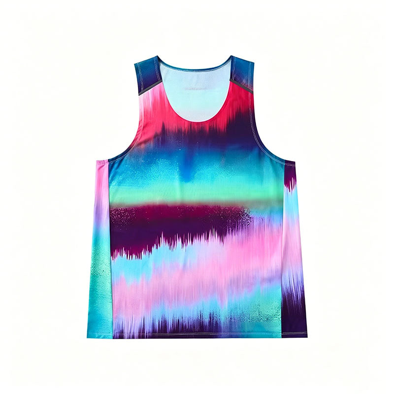 Custom Running Tank Tops for Men with Multicolor Allover Digital Print