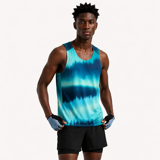 Custom Running Tank Tops for Men with Multicolor Allover Digital Print