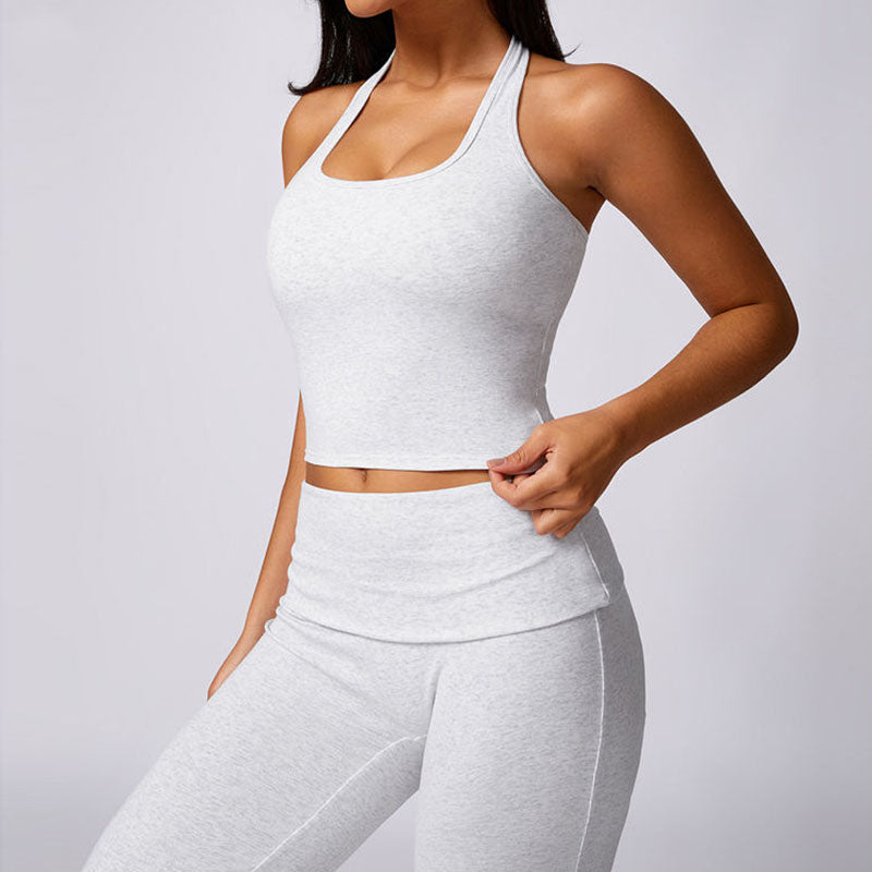 Custom Running Tanks for Women with Halter Neck and Cropped Fit