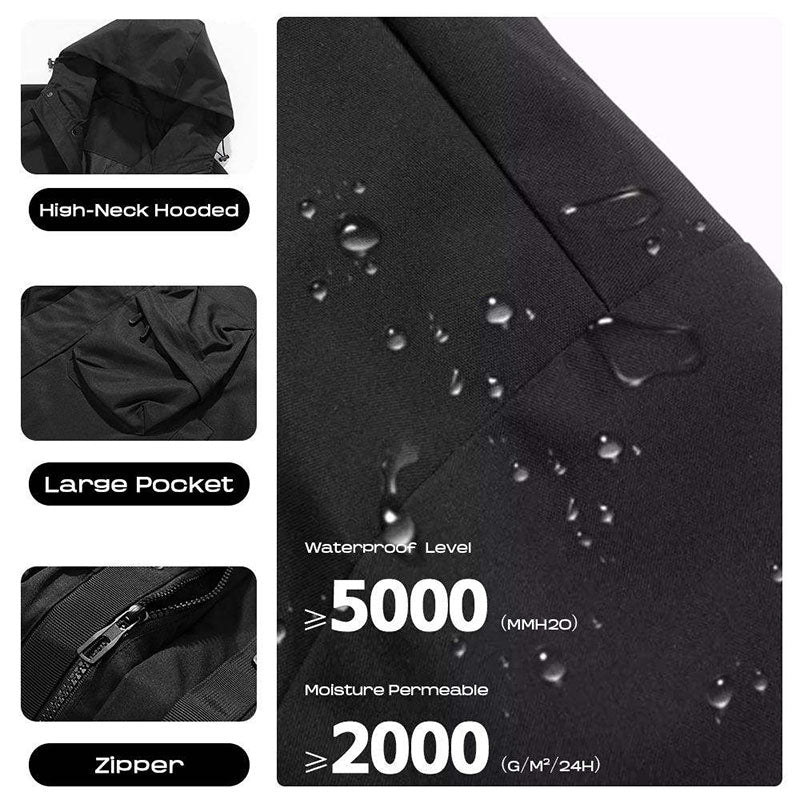 Custom Running Waterproof Jacket with Utility Pockets and Adjustable Hood