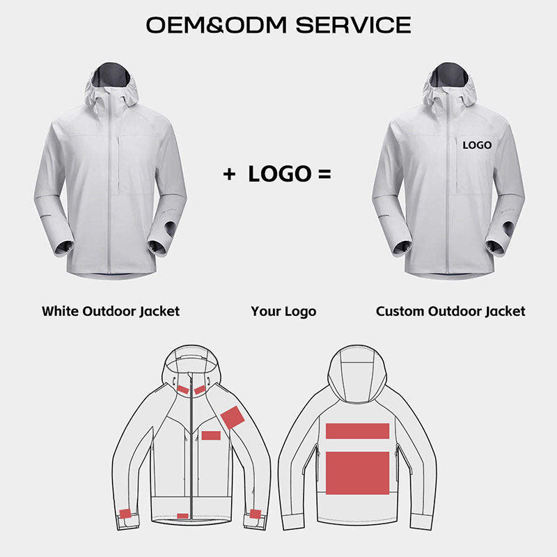 Custom Running Waterproof Jacket with Utility Pockets and Adjustable Hood