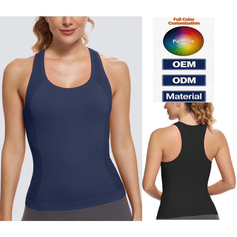 Custom Singlet Running Women Top with Seamless Stretch and Racerback Fit