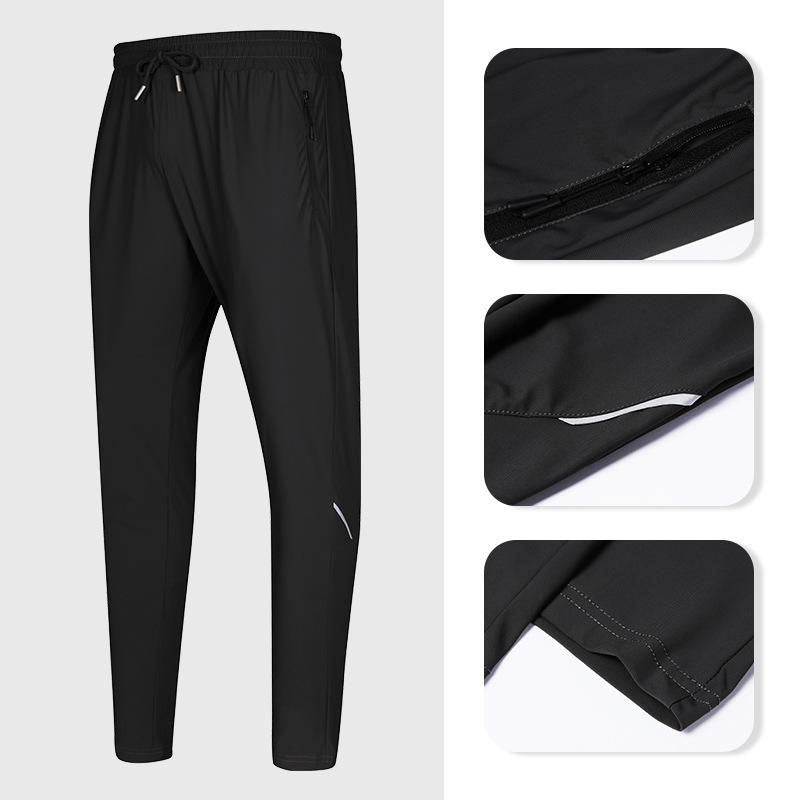 Custom Top Rated Running Pants with Reflective Strip & Zip Pockets