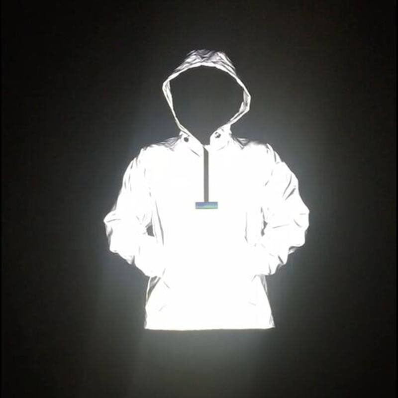 Custom Unisex All-Over Reflective Running Jacket with Hood