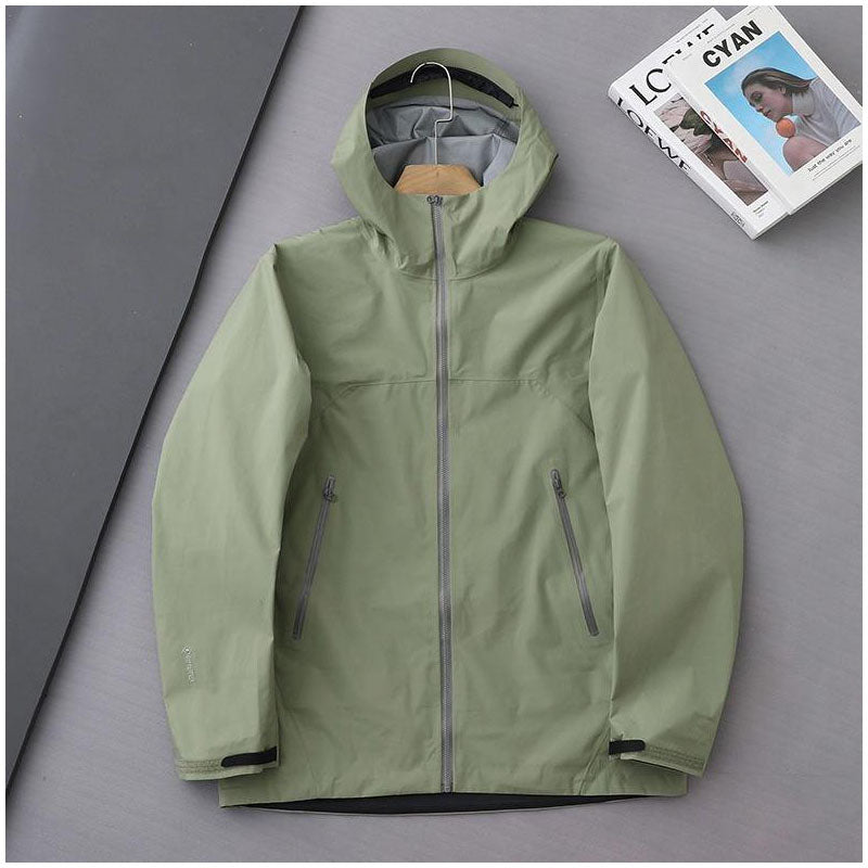 Custom Waterproof Womens Running Jacket with Seam-Fused Panels and Zip Pockets
