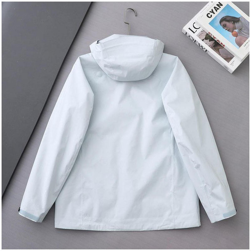 Custom Waterproof Womens Running Jacket with Seam-Fused Panels and Zip Pockets
