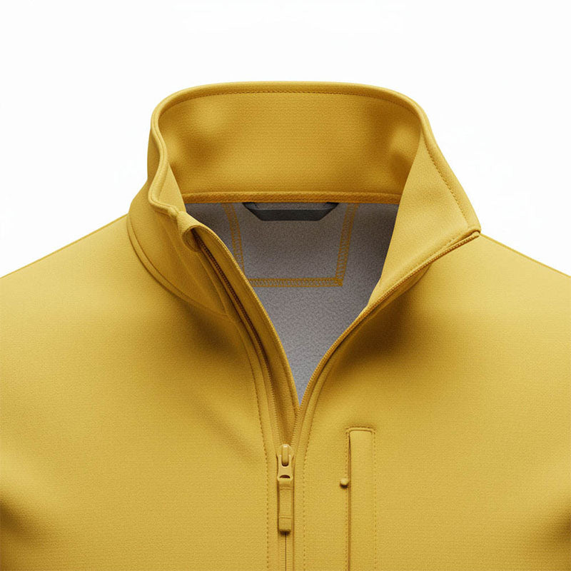 Custom Winter Running Jackets with Softshell Fabric and Stand Collar