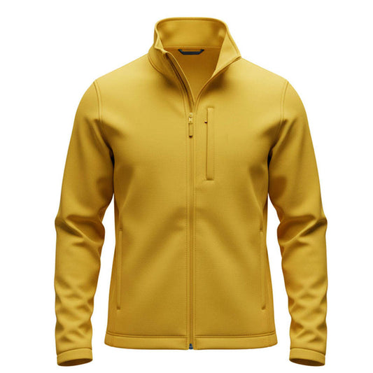 Custom Winter Running Jackets with Softshell Fabric and Stand Collar