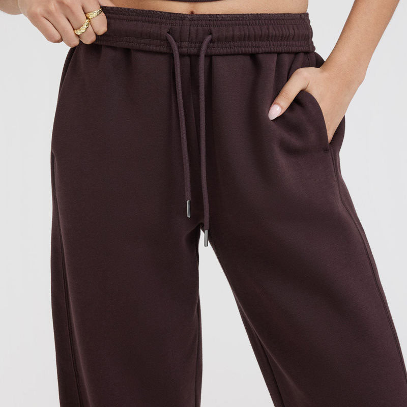 Custom Winter Running Pants Womens Loose Cotton Terry Joggers