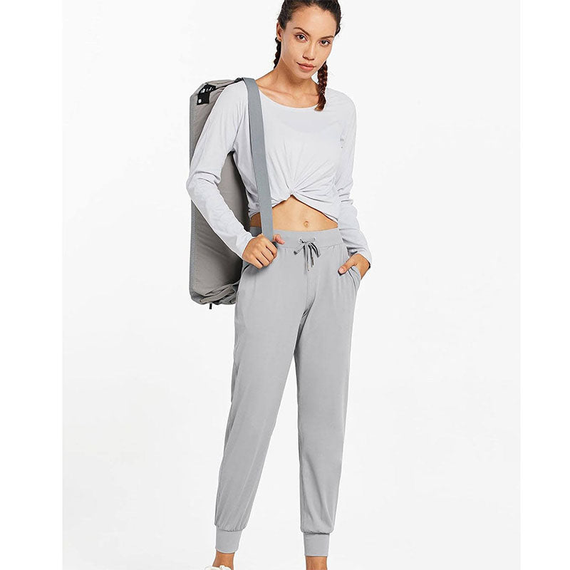 Custom Women in Running Pants Lightweight Cotton Joggers with Pockets