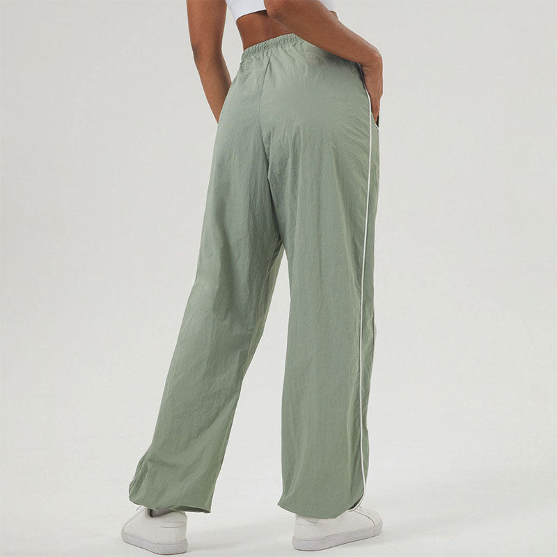 Custom Women Running Pants Nylon Track Pants with Side Piping
