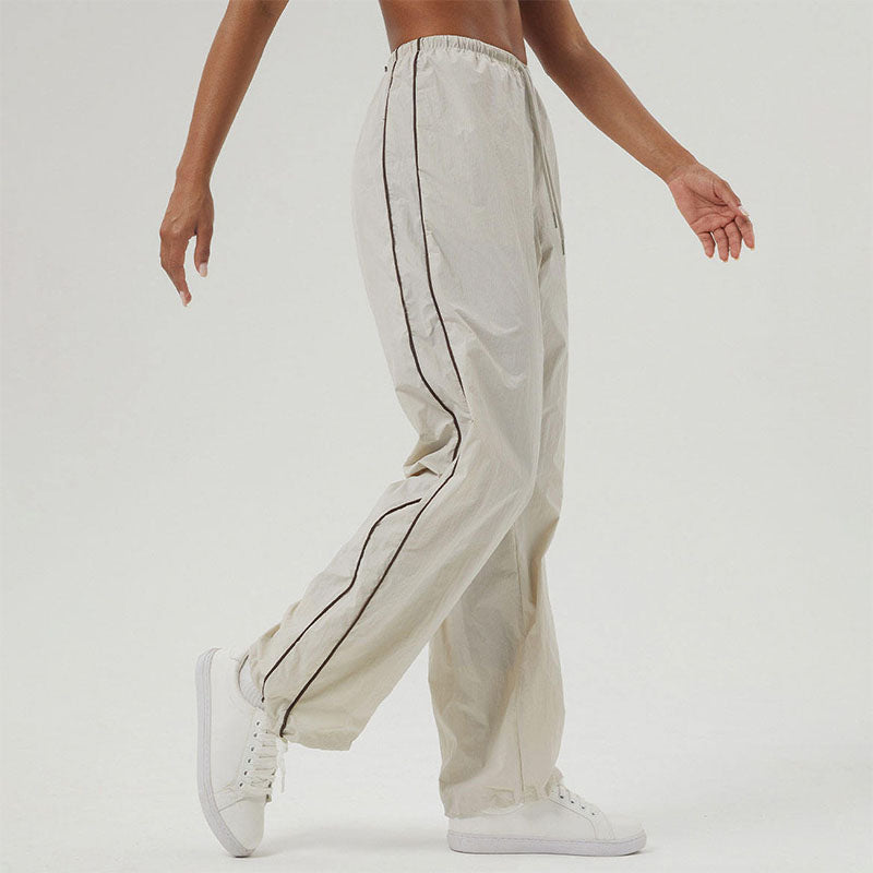 Custom Women Running Pants Nylon Track Pants with Side Piping
