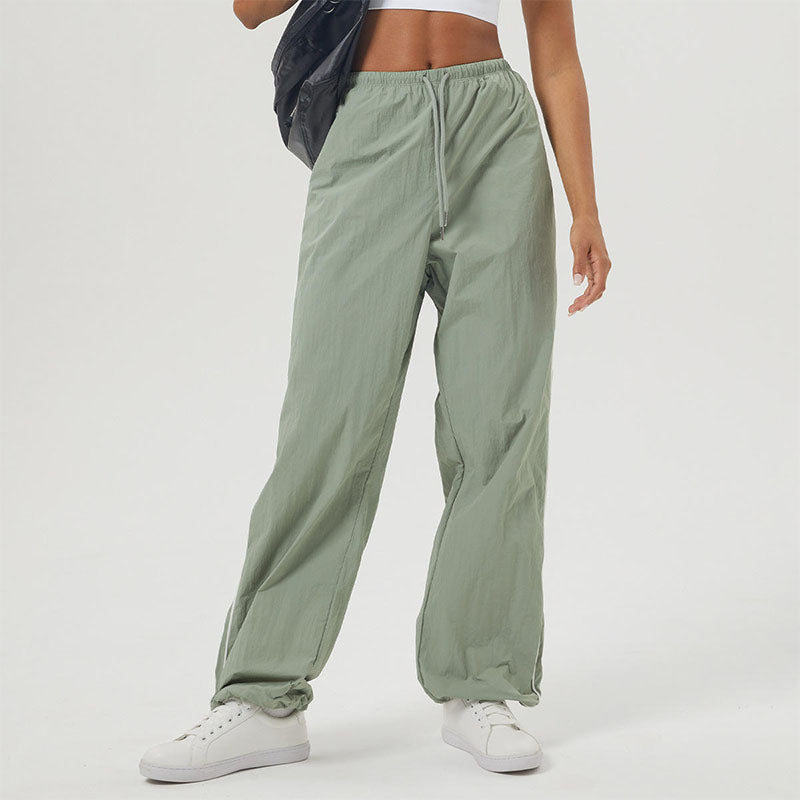 Custom Women Running Pants Nylon Track Pants with Side Piping