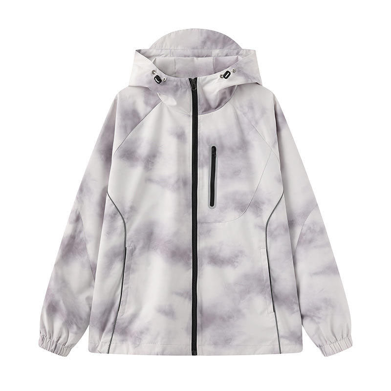 Custom Womens Reflective Running Jacket with Curved Trim and Zip Chest Pocket
