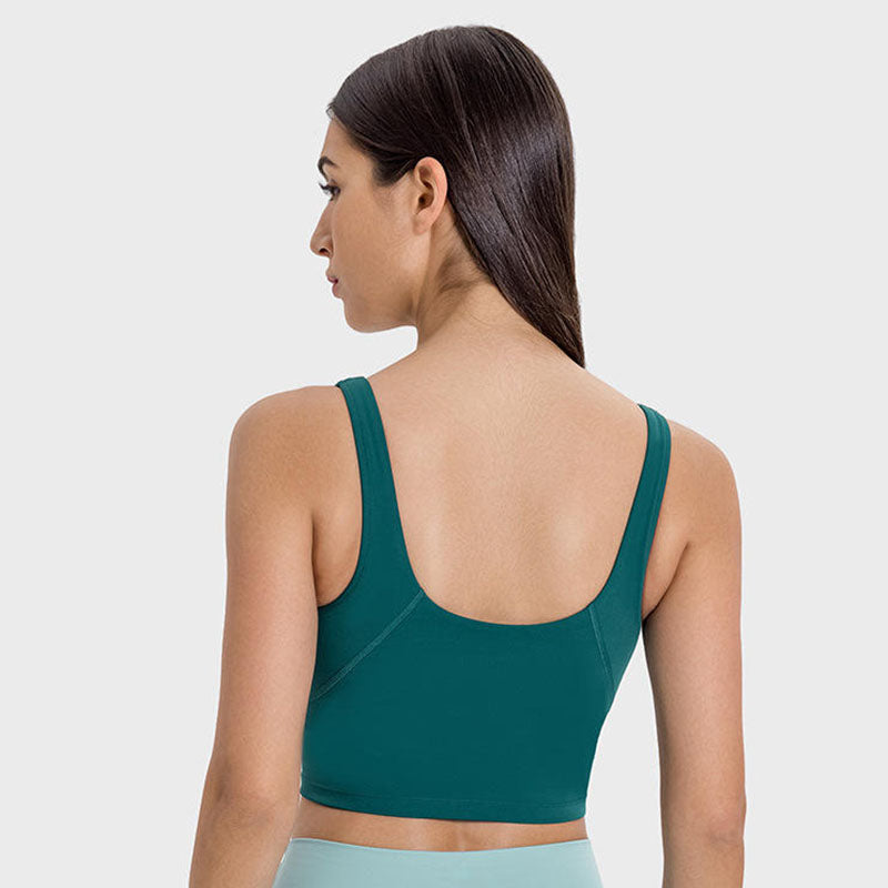 Custom Women’s Running Crop Tank Top – 220g Nylon Spandex OEM