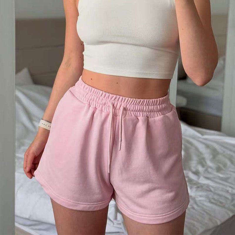 Loose-Fit Terry Women’s Running Shorts with Drawstring Waist