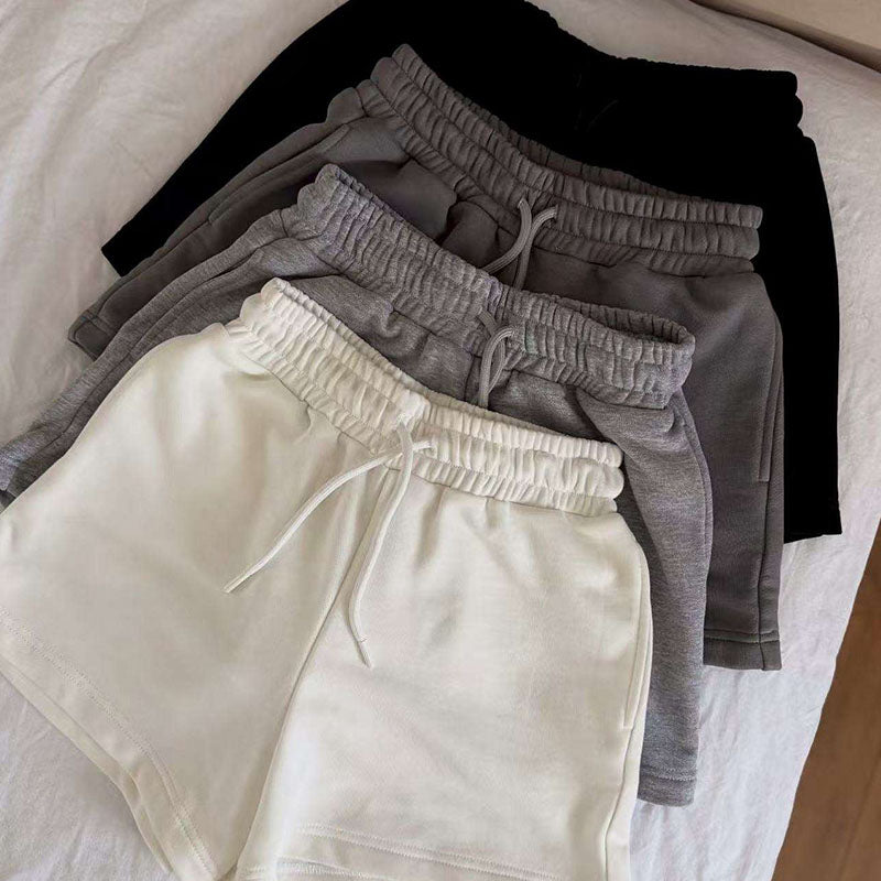 Loose-Fit Terry Women’s Running Shorts with Drawstring Waist
