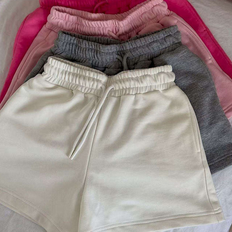 Loose-Fit Terry Women’s Running Shorts with Drawstring Waist