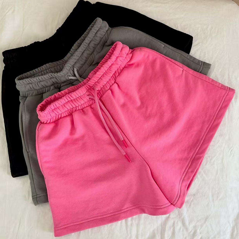 Loose-Fit Terry Women’s Running Shorts with Drawstring Waist